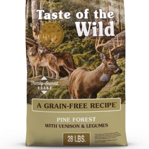 Taste of the Wild Pine Forest Grain-Free Recipe with Roasted Venison Dry Dog Food for All Life Stages Made with Protein from Real Venison, Superfoods and Guaranteed Nutrients Like Probiotics 28lb : Pet Supplies