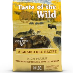 Taste of the Wild High Prairie Canine Grain-Free Recipe with Roasted Bison and Venison Adult Dry Dog Food, Made with High Protein from Real Meat and Guaranteed Nutrients and Probiotics 28lb : Pet Supplies