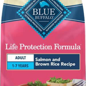 Blue Buffalo Life Protection Formula Salmon & Brown Rice Adult Dry Dog Food, Supports Immunity with Antioxidant-Rich LifeSource Bits, Promotes Healthy Muscle Development, Skin & Coat Health, 30 lbs. : Pet Supplies