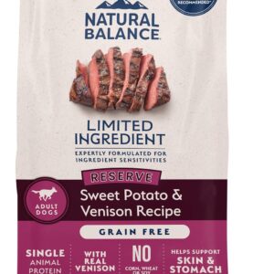 Natural Balance Limited Ingredient Adult Grain-Free Dry Dog Food, Reserve Sweet Potato & Venison Recipe, 12 Pound (Pack of 1) : Pet Supplies